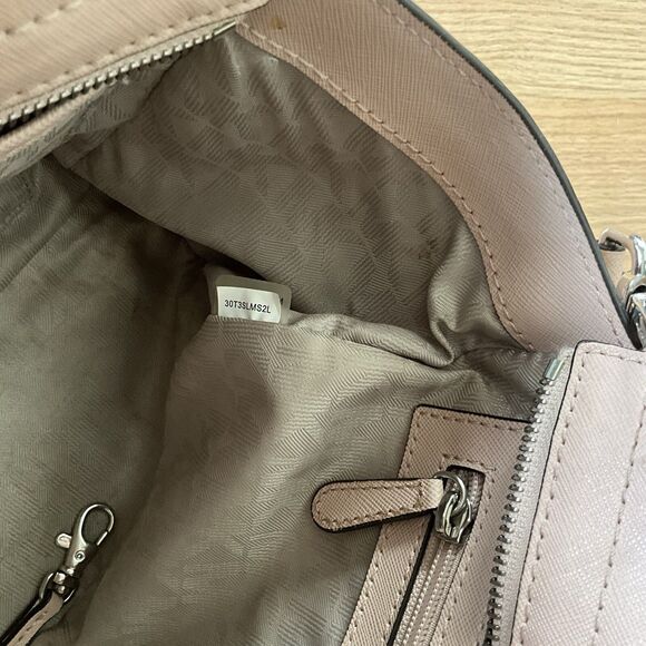 Michael Kors Selma Medium Satchel Crossbody Dark Dune Saffiano Leather - Picture 9 of 13